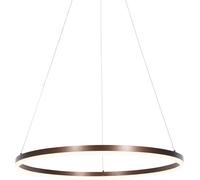 QAZQA Lámpara colgante de diseño bronce 80 cm con led regulable en 3 pasos