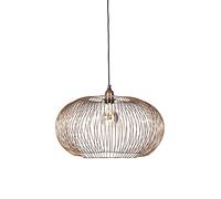 Qazqa Lámpara colgante industrial cobre 49 cm - FINN Acero Alargada Adecuado para LED Max. 1 x 40 Watt
