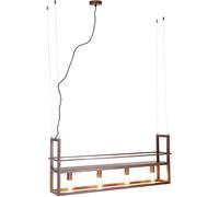 QAZQA Lámpara colgante industrial marrón óxido perchero 4 luces