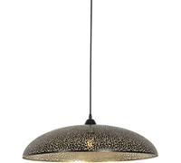 QAZQA Lámpara colgante industrial negra con oro 60 cm