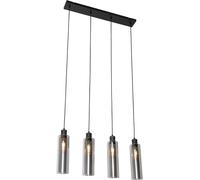 QAZQA Lámpara colgante vidrio negro