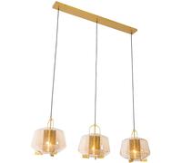 QAZQA Lámpara colgante vidrio oro/latón