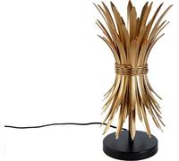 QAZQA Lámpara de mesa art déco dorada