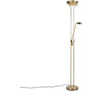 QAZQA Lámpara de pie acero oro/latón