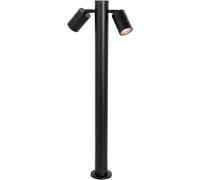 QAZQA Lámpara de pie exterior negra 80 cm con 2 luces regulables