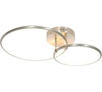 QAZQA Lámpara de techo acero con led regulable y 2 luces