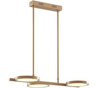QAZQA Lámpara de techo dorada con led regulable de 3 luces