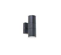 Qazqa Moderno Aplique antracita IP44 - DUO Acero inoxidable Redonda Adecuado para LED Max. 2 x 35 Watt