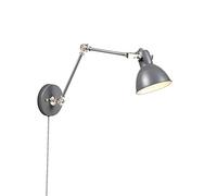 Qazqa Moderno Aplique industrial gris orientable - DAZZLE Acero Alargada Adecuado para LED Max. 1 x 60 Watt