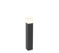 QAZQA Moderno Baliza negra pantalla blanco translúcido 50cm - DENMARK Aluminio/Plástico Alargada Adecuado para LED Max. 1 x 15 Watt