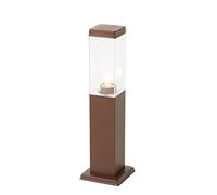 Qazqa Moderno Farola de exterior moderna marrón óxido 45 cm - Malios Acero inoxidable/Plástico Rectangular Adecuado para LED Max. 1 x 60 Watt