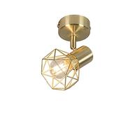 Qazqa Moderno Foco Art Deco giratorio oro - MOSH 1 Acero Redonda Adecuado para LED Max. 1 x 40 Watt