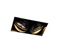 Qazqa Moderno Foco empotrable negro 2-luces GU10 AR111 sin-marco - ONEON Trimless Acero Rectangular Adecuado para LED Max. 2 x 50 Watt
