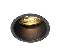 Qazqa Moderno Foco empotrable negro dorado orientable - ALLOY Aluminio Redonda Adecuado para LED Max. 1 x 50 Watt