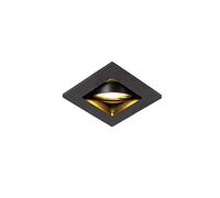 Qazqa Moderno Foco empotrado negro - QURE Aluminio Cuadrada Adecuado para LED Max. 1 x 50 Watt