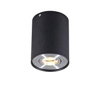 Qazqa Moderno Foco negro orientable - RONDOO 1 UP Aluminio/Acero Cilíndra Adecuado para LED Max. 1 x 50 Watt