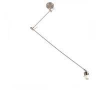 Qazqa Moderno Lámpara colgante acero descentrada orientable sin pantalla - BLITZ I Acero Redonda/Alargada Adecuado para LED Max. 1 x 60 Watt