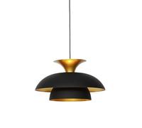 Qazqa Moderno Lámpara colgante moderna redonda negra/oro 3-capas - TITUS Aluminio Redonda Adecuado para LED Max. 1 x 60 Watt