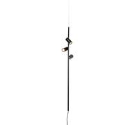 Qazqa Moderno Lámpara colgante negra con interruptor de pie 3 luces - Jeana Luxe Acero Alargada Adecuado para LED Max. 3 x 50 Watt