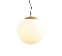Qazqa Moderno Lámpara colgante nórdica cristal translúcido 40cm - BALL 40 /Acero Esfera Adecuado para LED Max. 1 x 60 Watt