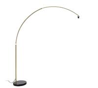 Qazqa Moderno Lámpara de arco latón base mármol negro ajustable - XXL Acero/Mármol Alargada Adecuado para LED Max. 1 x 60 Watt