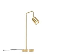 Qazqa Moderno Lámpara de mesa moderna de latón orientable - Java Acero Alargada Adecuado para LED Max. 1 x 35 Watt