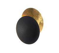 Qazqa Moderno Lámpara de pared moderna negra con oro - Sunrise Acero Redonda Adecuado para LED Max. 1 x 28 Watt
