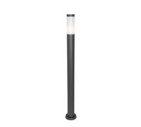 Qazqa Moderno Lámpara de poste exterior moderna gris oscuro con opal 110 cm IP44 - Rox Acero/Plástico Alargada Adecuado para LED Max. 1 x 20 Watt