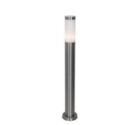 Qazqa Moderno Lámpara de poste moderna para exteriores de acero con opalino 80 cm IP44 - Rox Acero/Plástico Alargada Adecuado para LED Max. 1 x 20 Watt