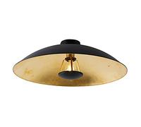 Qazqa Moderno Lámpara de techo vintage negra/oro 60cm - EMILIENNE Novo Acero Redonda Adecuado para LED Max. 1 x 60 Watt