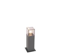 Qazqa Moderno Lámpara exterior de pie moderna 30 cm gris oscuro IP44 - Dinamarca Aluminio/Plástico Rectangular Adecuado para LED Max. 1 x 15 Watt