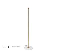 Qazqa Moderno Lámpara pie moderna latón - KASO Acero/Mármol Alargada Adecuado para LED Max. 1 x 60 Watt