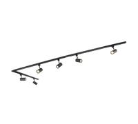 QAZQA Moderno Modern railsysteem met 6 spots zwart 1-fase 300cm - Iconic Jeana Acero Alargada/Redonda Adecuado para LED Max. 6 x 50 Watt
