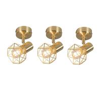 Qazqa Moderno Set 3 focos art deco giratorio oro - MOSH 1 Acero Redonda Adecuado para LED Max. 3 x 40 Watt