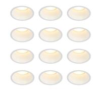 Qazqa Moderno Set de 12 focos empotrables blancos GU10 70 mm IP44 - Dept Aluminio Redonda Adecuado para LED Max. 12 x 50 Watt