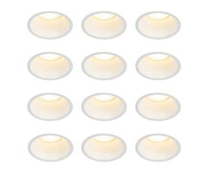 Qazqa Moderno Set de 12 focos empotrables blancos GU10 70 mm IP44 - Dept Aluminio Redonda Adecuado para LED Max. 12 x 50 Watt