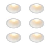Qazqa Moderno Set de 6 focos empotrables blancos GU10 35 mm IP44 - Dept Aluminio Redonda Adecuado para LED Max. 6 x 50 Watt