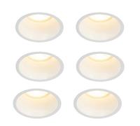 Qazqa Moderno Set de 6 focos empotrables blancos GU10 70 mm IP44 - Dept Aluminio Redonda Adecuado para LED Max. 6 x 50 Watt