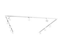 QAZQA Moderno Sistema de carril inteligente 10 focos monofásico blanco con Wifi GU10 - Jeana Acero Alargada Adecuado para LED Max. 10 x 5 Watt