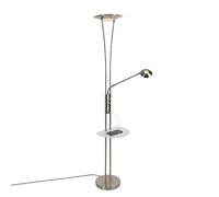 Qazqa Moderno Uplighter acero flexo LED USB - SEVILLA Acero Alargada Incluye LED Max. 1 x 23 Watt