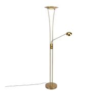 Qazqa Moderno Uplighter bronce flexo LED - IBIZA Acero/Vidrio Alargada Incluye LED Max. 1 x 19 Watt