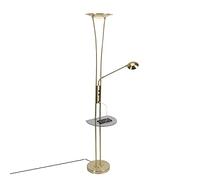 QAZQA Moderno Uplighter dorado flexo LED USB - SEVILLA Acero/Vidrio Alargada Incluye LED Max. 1 x 20 Watt