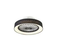 Qazqa Moderno Ventilador de techo con luz y mando a distancia negro con LED y mando a distancia - Emily Acero/Plástico/Textil Redonda Incluye LED Max. 1 x 30 Watt
