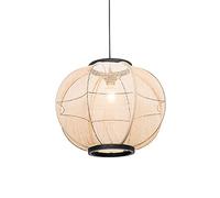Qazqa Oriental Lámpara colgante oriental marrón 48 cm - ROB Textil/Acero Redonda Adecuado para LED Max. 1 x 60 Watt
