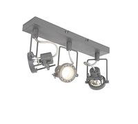Qazqa Plafón industrial antracita orientable 3-luces - SUPLUX Acero Alargada Adecuado para LED Max. 3 x 50 Watt