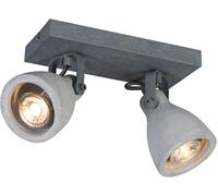 QAZQA Plafón industrial gris hormigón 2 luces