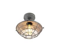 QAZQA Plafón industrial plata envejecida 25.5cm - COURSE Acero Redonda Adecuado para LED Max. 1 x 60 Watt