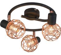 QAZQA Plafón moderno negro/cobre 3 luces
