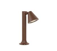 QAZQA Poste de exterior moderno marrón óxido 30 cm IP44 regulable - Ciara Aluminio/Vidrio Alargada Adecuado para LED Max. 1 x 35 Watt
