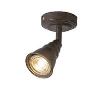 QAZQA Retro/Vintage Foco óxido orientable - CONEY 1 Acero Redonda Adecuado para LED Max. 1 x 35 Watt